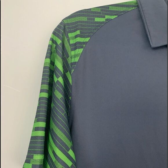 Slazenger Mens Golf Shirt SZ M Green & Gray - Picture 6 of 7